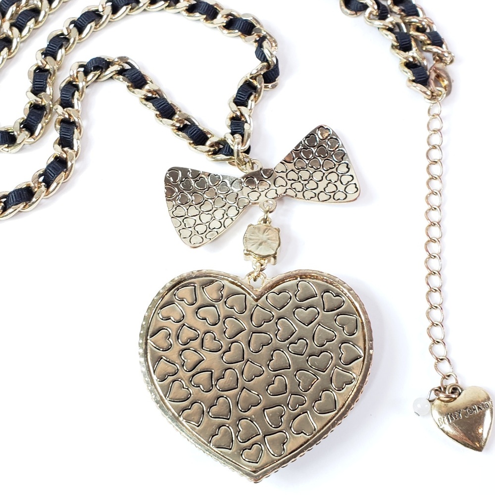 Betsey Johnson Necklace Large Heart Pendant - Picture 5 of 8